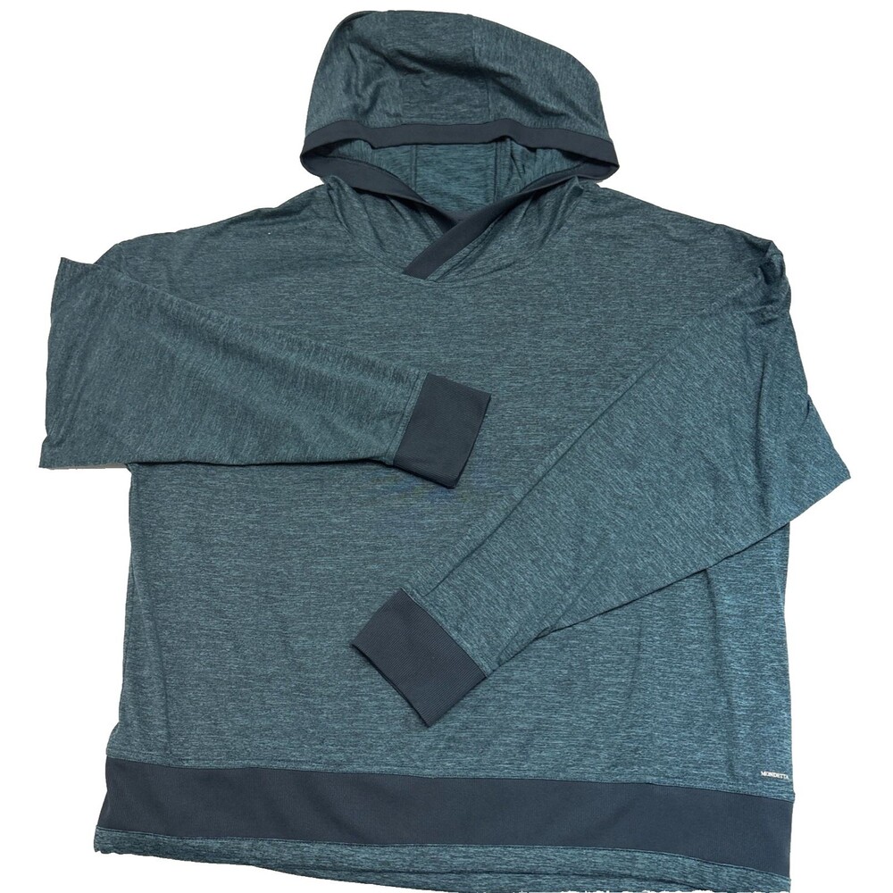 Mondetta Womens Hoodie Performance Luxury Teal Pullover Activewear Size XL